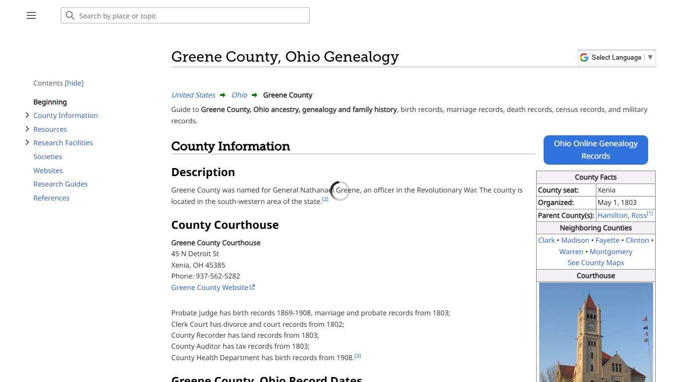 Greene County, Ohio Genealogy • FamilySearch